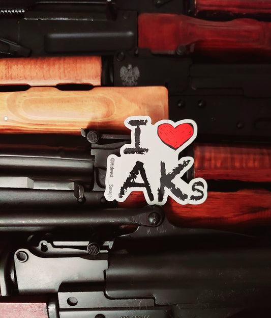 I LOVE AKs Sticker