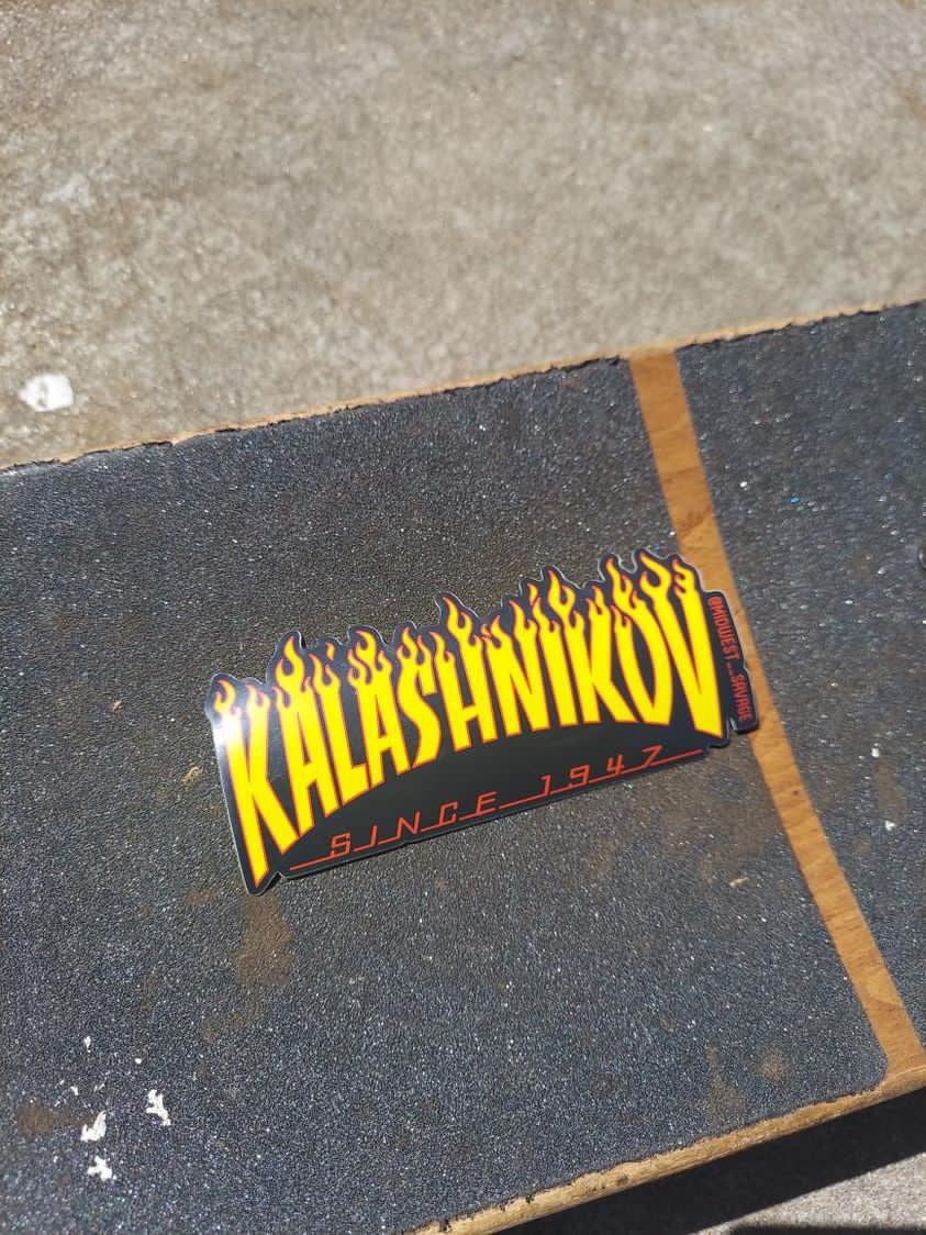 KALASHNIKOV flames sticker