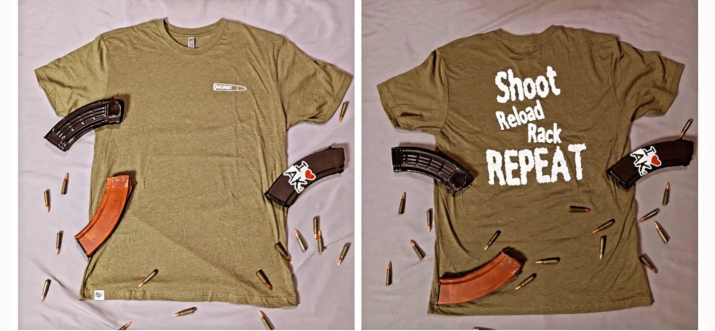 AkAllDay SHOOT,RELOAD T-Shirt