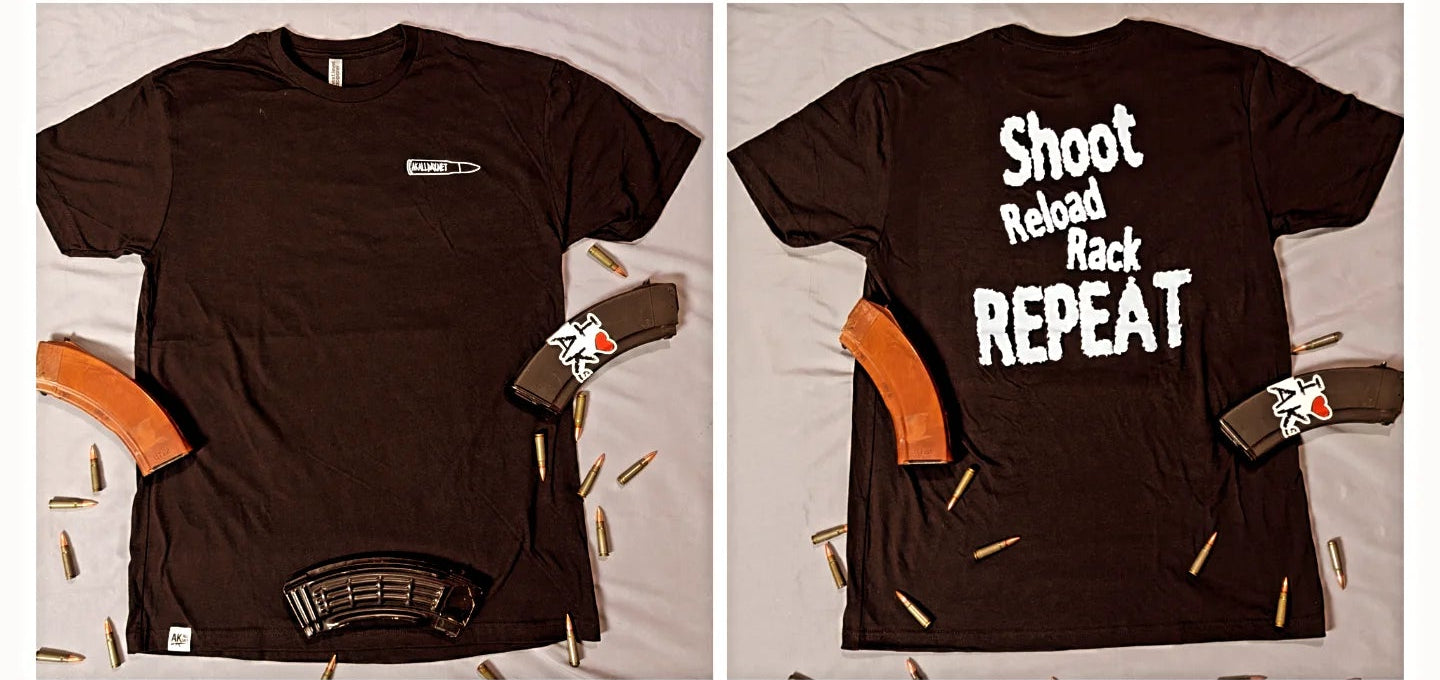 AkAllDay SHOOT,RELOAD T-Shirt